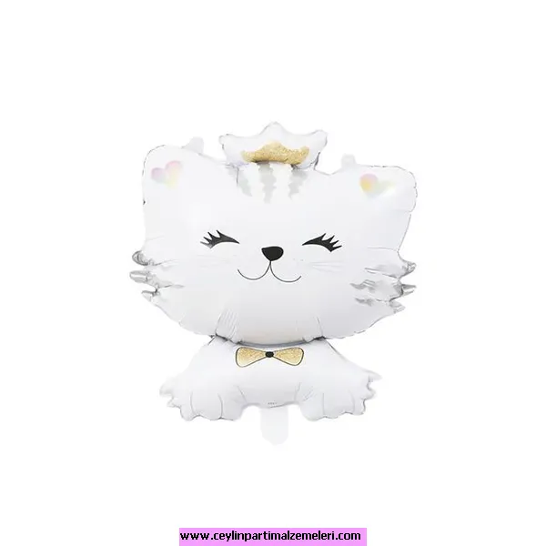 Beyaz Kedi Folyo Balon